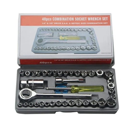 40 Pcs Combination Socket Wrench Set Tool Kit For Your Car
